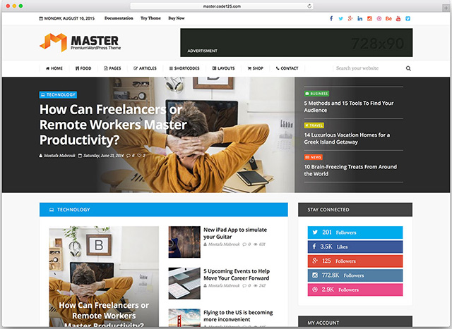 Master Premium Blog and Magazine WordPress Theme