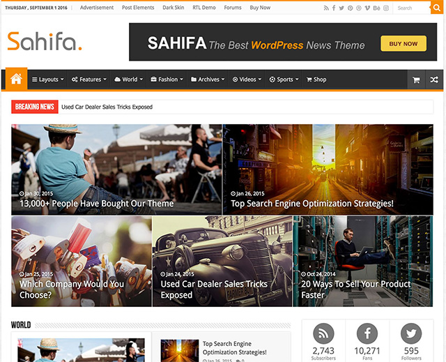 Sahifa - Responsive WordPress News theme