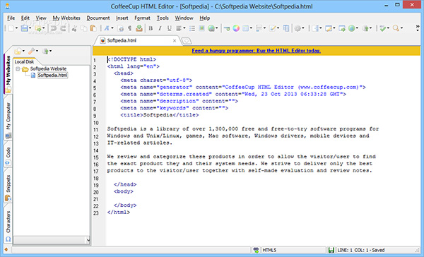 CoffeeCup html editor